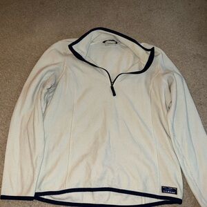 L.L. Bean Cream and Navy Fleece